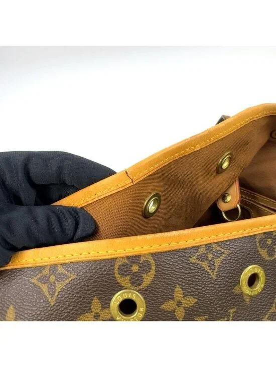 Louis Vuitton Montsouris GM Monogram Leather Brown Backpack Gold - Picture 11 of 15